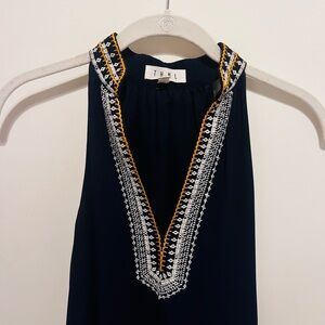 THML Dark Blue dress with White and Yellow Embroidery